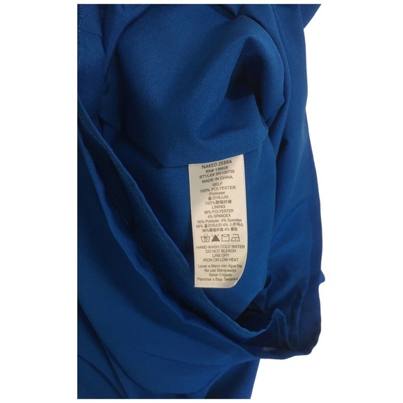 Naked Zebra Womens Medium Romper One Shoulder Dressy Shorts Pockets Blue - Picture 8 of 12